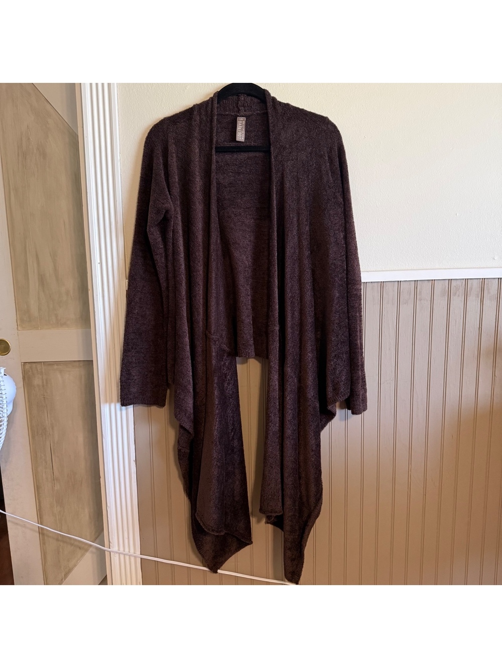 Dreams by ISABEL Barefoot Dreams CozyChic Lite Draped Cardigan Brown L/XL